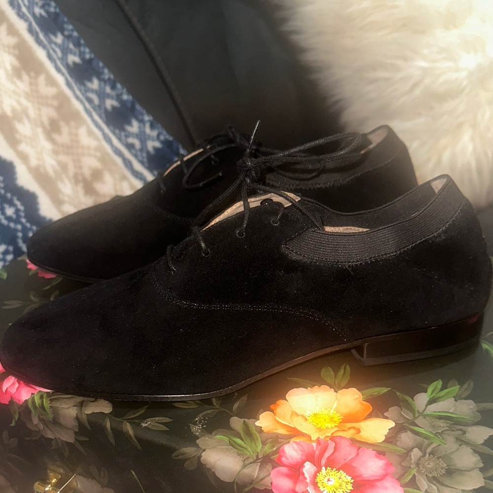 Tory Burch Black Suede Women's Oxfords